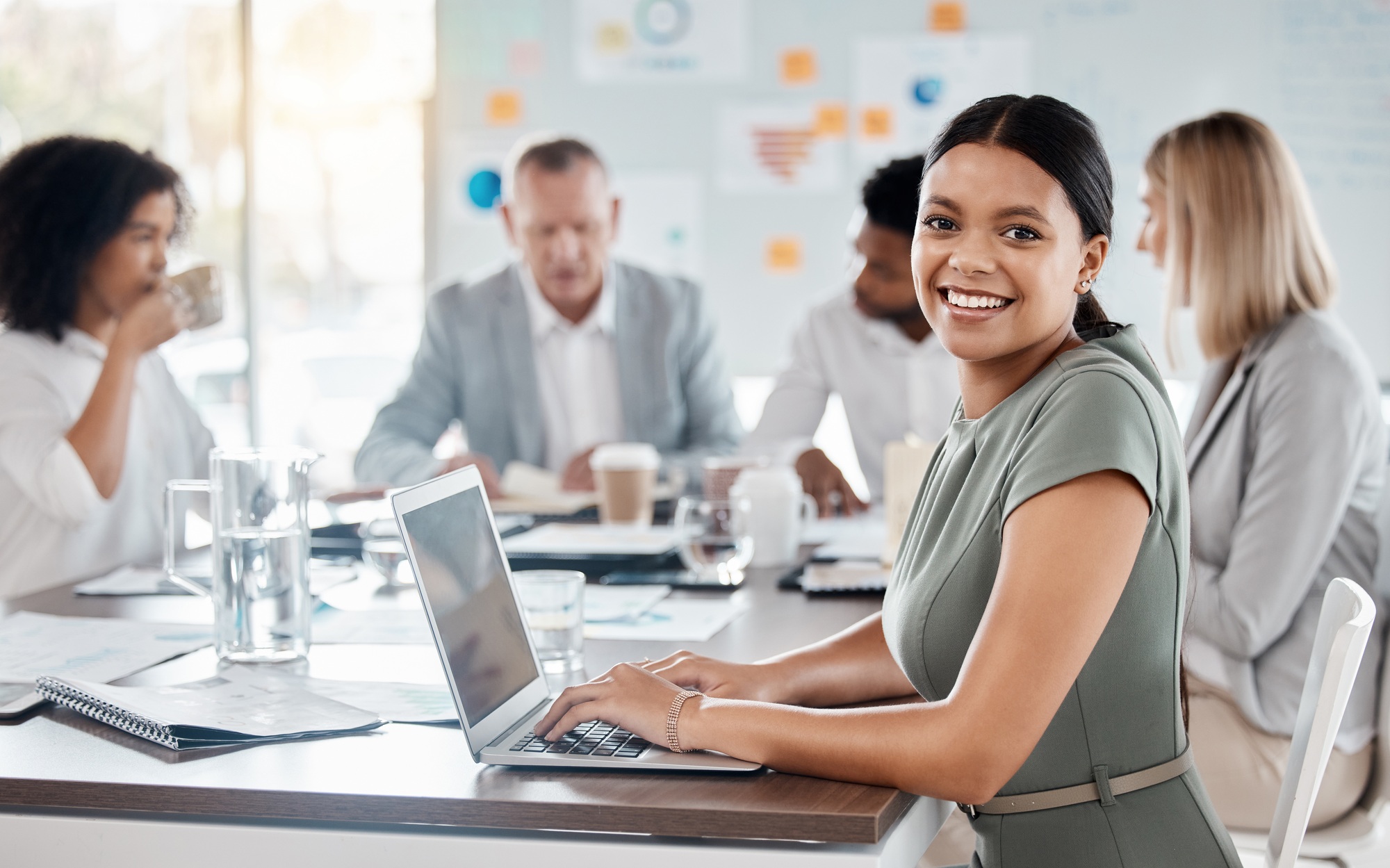 Digital marketing, collaboration and seo team planning a global sales and branding strategy in a of